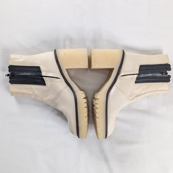 Free People James Leather Platform Chunky Heel Side Zip Chelsea Boots - Picture 4 of 8